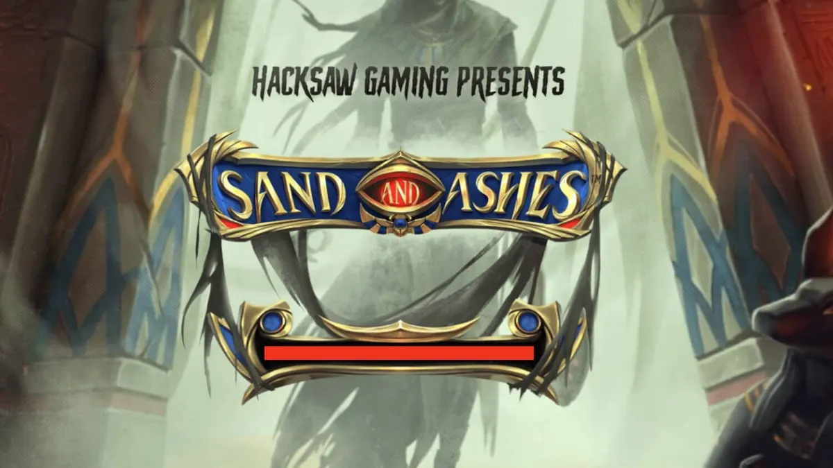 Tampilan layar permainan slot Sand and Ashes di perangkat seluler yang menunjukkan simbol Mesir Kuno