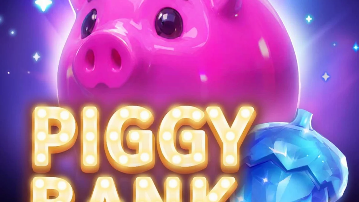 Tampilan visual slot Piggy Bank Hold & Win dengan karakter piggy yang ceria
